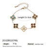 Wholesale Women's Electroplated Stainless Steel And Titanium Steel Bracelet With Flower Four Leaf Clover Heart Patterns
