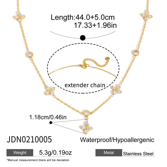 Wholesale Women's Electroplated Stainless Steel Four Leaf Clover Necklace