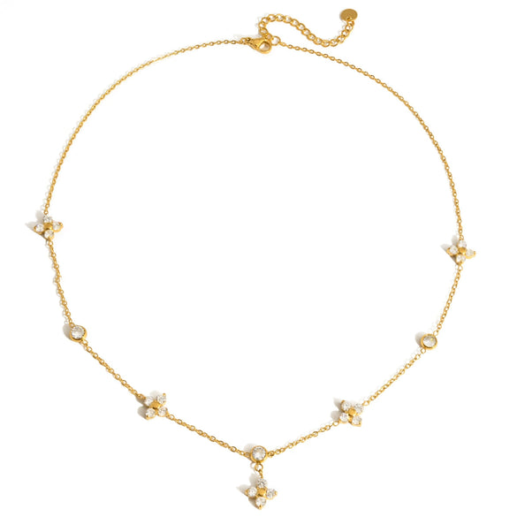 Wholesale Women's Electroplated Stainless Steel Four Leaf Clover Necklace