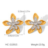 Wholesale Women's Electroplated Stainless Steel Geometric Flower Earrings