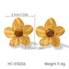 Wholesale Women's Electroplated Stainless Steel Geometric Flower Earrings