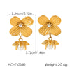 Wholesale Women's Electroplated Stainless Steel Geometric Flower Earrings