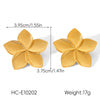 Wholesale Women's Electroplated Stainless Steel Geometric Flower Earrings