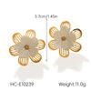 Wholesale Women's Electroplated Stainless Steel Geometric Flower Earrings