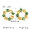 Wholesale Women's Electroplated Stainless Steel Geometric Flower Earrings