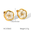 Wholesale Women's Electroplated Stainless Steel Geometric Flower Earrings