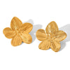 Wholesale Women's Electroplated Stainless Steel Geometric Flower Earrings