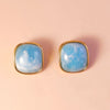 Wholesale Women's Electroplated Stainless Steel Geometric Square Candy Color Earrings