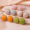 Wholesale Women's Electroplated Stainless Steel Geometric Square Candy Color Earrings
