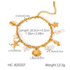 Wholesale Women's Electroplated Stainless Steel Hand Jewelry With Starfish Shell Conch Heart Shape Star Geometric Animals Zodiac Bracelet