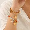 Wholesale Women's Electroplated Stainless Steel Hand Jewelry With Starfish Shell Conch Heart Shape Star Geometric Animals Zodiac Bracelet