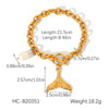 Wholesale Women's Electroplated Stainless Steel Hand Jewelry With Starfish Shell Conch Heart Shape Star Geometric Animals Zodiac Bracelet