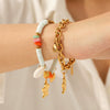 Wholesale Women's Electroplated Stainless Steel Hand Jewelry With Starfish Shell Conch Heart Shape Star Geometric Animals Zodiac Bracelet