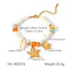 Wholesale Women's Electroplated Stainless Steel Hand Jewelry With Starfish Shell Conch Heart Shape Star Geometric Animals Zodiac Bracelet