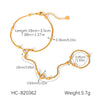 Wholesale Women's Electroplated Stainless Steel Heartshaped And Geometric Bracelet