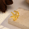 Wholesale Women's Electroplated Stainless Steel Ring With Star Leaf And Animal Patterns