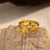 Wholesale Women's Electroplated Stainless Steel Ring With Star Leaf And Animal Patterns