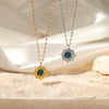 Wholesale Women's Electroplated Star Pattern Stainless Steel And Titanium Steel Drop Oil Necklace With Water Wave Chain