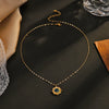 Wholesale Women's Electroplated Star Pattern Stainless Steel And Titanium Steel Drop Oil Necklace With Water Wave Chain