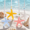 Wholesale Women's Electroplated Star Shape Resin Starfish Necklace With Regular Chain Vacation Style