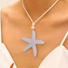 Wholesale Women's Electroplated Star Shape Resin Starfish Necklace With Regular Chain Vacation Style