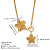 Wholesale Women's Electroplated Titanium Steel And Stainless Steel Flower Necklace With Flat Snake Chain