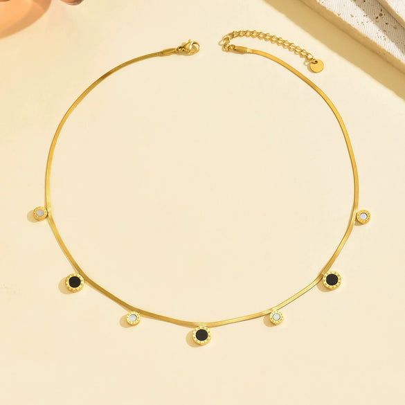 Wholesale Women's Electroplated Titanium Steel Clavicle Chain With Letter Number Text Patterns