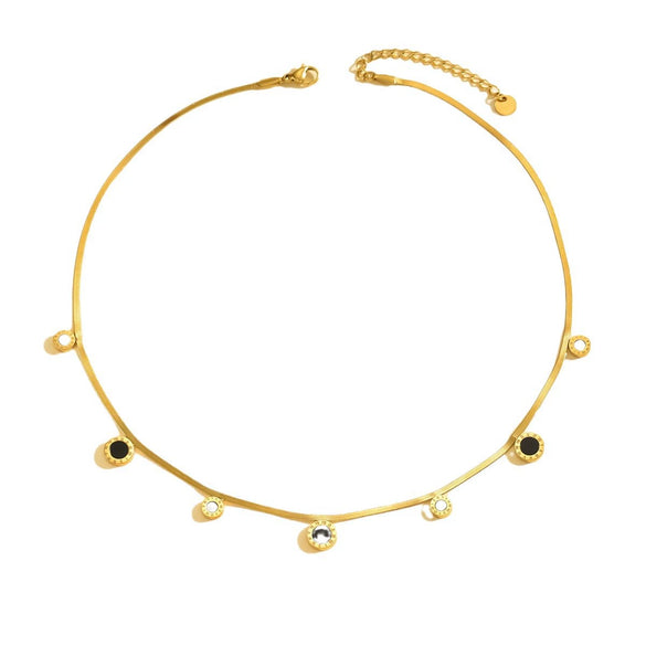 Wholesale Women's Electroplated Titanium Steel Clavicle Chain With Letter Number Text Patterns