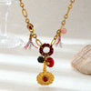 Wholesale Women's Electroplated Titanium Steel Flower Necklace