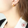 Wholesale Women's Electroplated Titanium Steel Minimalist Round Elegant Geometric Earrings With Ear Buckle