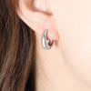 Wholesale Women's Electroplated Titanium Steel Minimalist Round Elegant Geometric Earrings With Ear Buckle