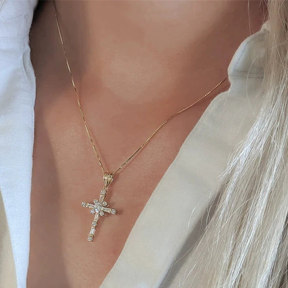 Wholesale Women's Elegance Geometric Copper Necklace Set With Zircon Mixed Gemstone Pendant Jewelry