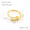 Wholesale Women's Elegant Allmatch Niche Design Sense 316L Stainless Steel 18K Gold Plated Heart Geometric Opening Ring With Diamond