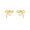 Wholesale Women's Elegant Bow Pearl Titanium Steel Electroplated Earrings Fashion Simple No Fading