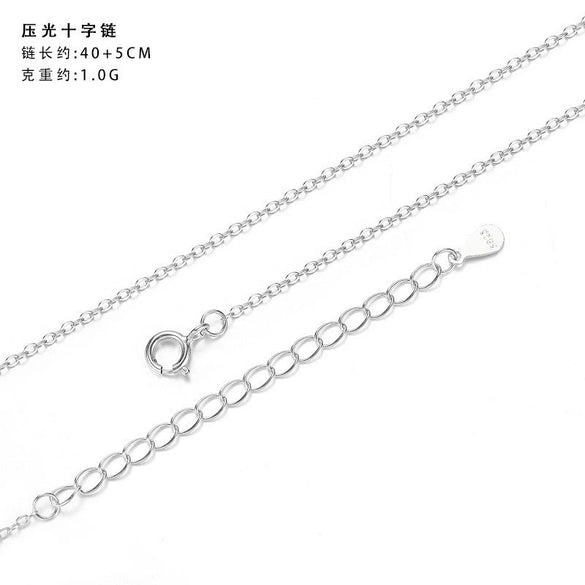 Wholesale Women's Elegant Clover Necklace With Black Agate Pendant Made Of S925 Sterling Silver Electroplated Cross Chain