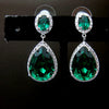 Wholesale Women's Elegant Copper Drop Shape Zircon Earrings