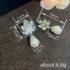 Wholesale Women's Elegant Copper Leaf Geometric Zirconiaencrusted Earrings