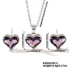 Wholesale Women's Elegant Copper Love Pattern Heartshaped Pendant Earrings And Necklace Threepiece Set With O Chain And Electroplating