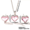 Wholesale Women's Elegant Copper Love Pattern Heartshaped Pendant Earrings And Necklace Threepiece Set With O Chain And Electroplating