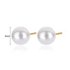 Wholesale Women's Elegant French Imitation Pearl Stainless Steel Earrings With Round Beads Square Love Bow Tie Design And Electroplating Treatment