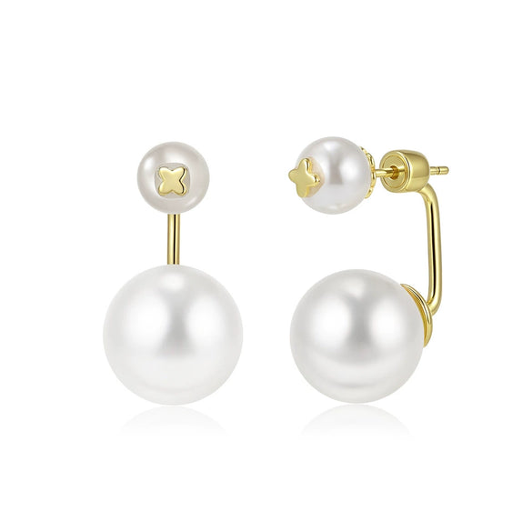 Wholesale Women's Elegant French Retro Minimalist Geometric 925 Silver Electroplated Stud Earrings
