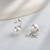 Wholesale Women's Elegant French Retro Minimalist Geometric 925 Silver Electroplated Stud Earrings