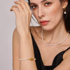 Wholesale Women's Elegant Freshwater Pearl And 316L Stainless Steel Jewelry Set With Electroplating Necklace Bracelet Earrings