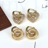 Wholesale Women's Elegant Geometric And Heart Shape Copper Zirconia Ear Clip Earrings