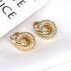 Wholesale Women's Elegant Geometric And Heart Shape Copper Zirconia Ear Clip Earrings