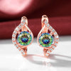 Wholesale Women's Elegant Geometric Copper Earrings Inlaid With Zircon