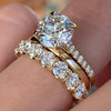 Wholesale Women's Elegant Geometric Copper Ring Threepiece Set With Zirconia