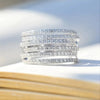 Wholesale Women's Elegant Geometric Copper Ring With Microinlaid Zirconia
