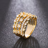 Wholesale Women's Elegant Geometric Copper Ring With Zirconia Design Jewelry