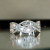 Wholesale Women's Elegant Geometric Cross Copper Ring Set With Zirconia